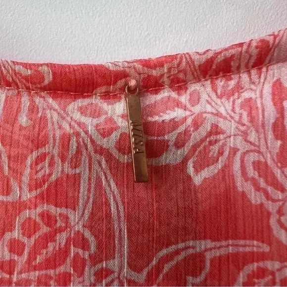 MISA Los Angeles Parisa Maxi Dress - Coral Pink White Floral Pattern - Size S - Picture 12 of 12